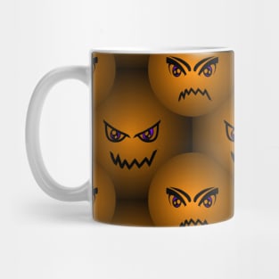 Scary Pumpkin Face on Halloween Balls Mug